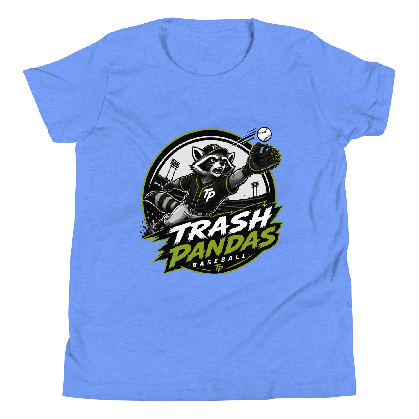 Performance | Youth T-Shirt | Trash Pandas Baseball Organization | Emblem Logo