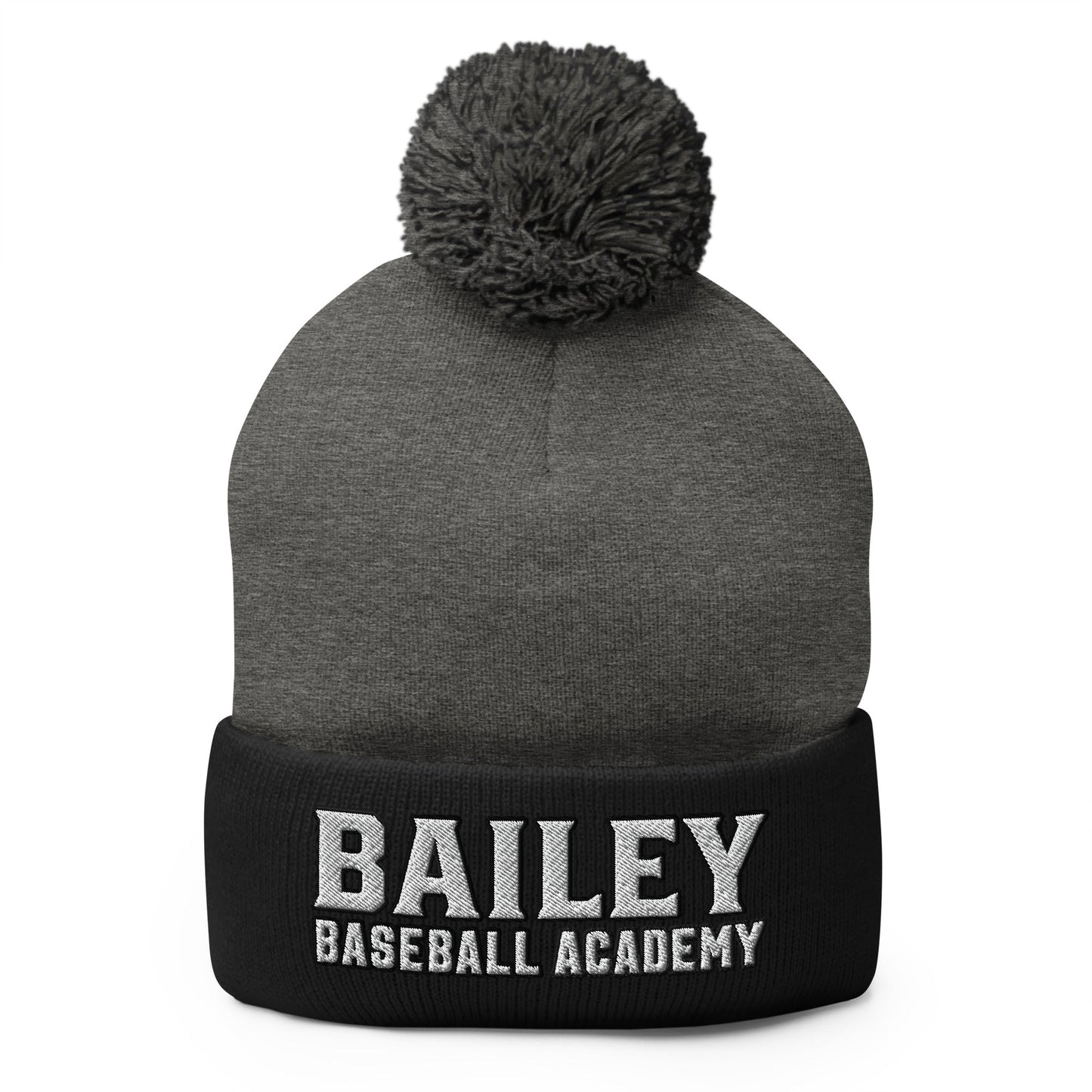 Pom - Pom Beanie | Bailey Baseball Academy | Script Logo