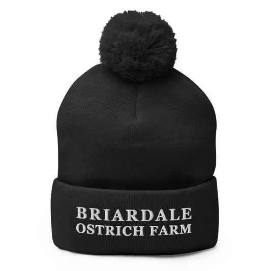 Pom-Pom Beanie | Briardale Ostrich Farm | Script Logo