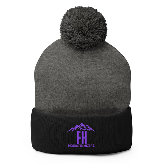 Pom - Pom Beanie | Friday Harbor High School Mountaineers Club | Mountaineers Logo