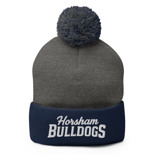 Pom - Pom Beanie | Horsham Travel Baseball | Bulldogs Logo