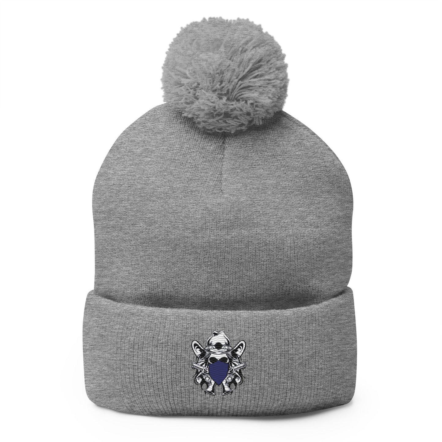Pom - Pom Beanie | Lawless Laces Softball | Bandana Mascot Logo