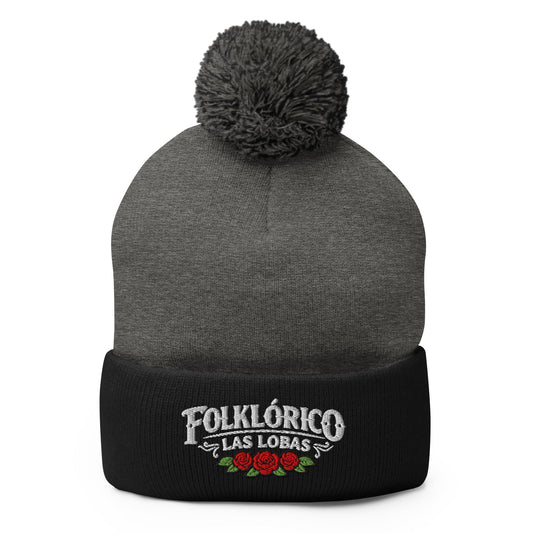 Pom - Pom Beanie | Los Lobitos | Las Lobas Logo