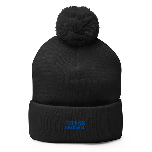 Pom - Pom Beanie | Mighty Titans Baseball | Crest Logo