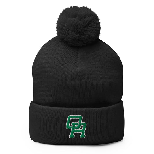 Pom - Pom Beanie | Oakridge Flag Football | Varsity Interlock Logo