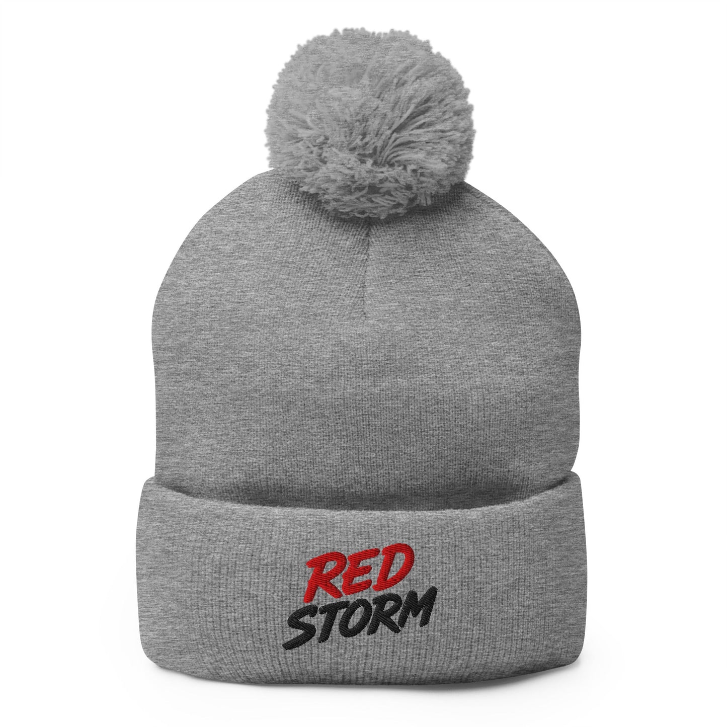 Pom-Pom Beanie | Red Storm | Crest Logo