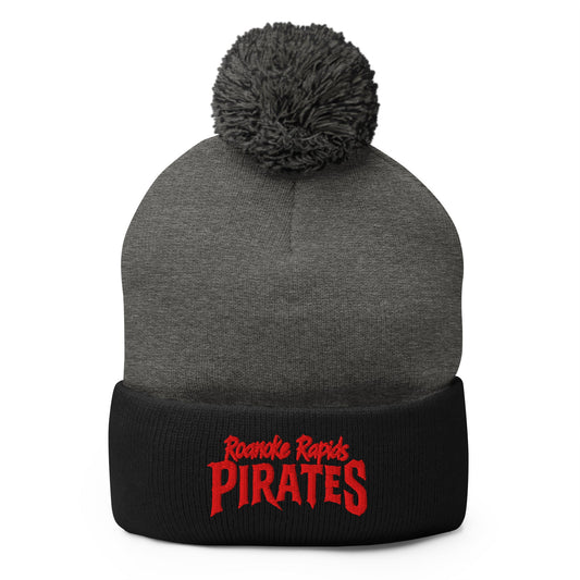 Pom - Pom Beanie | Roanoke Rapids Pirates | Black Sail Battlers Logo