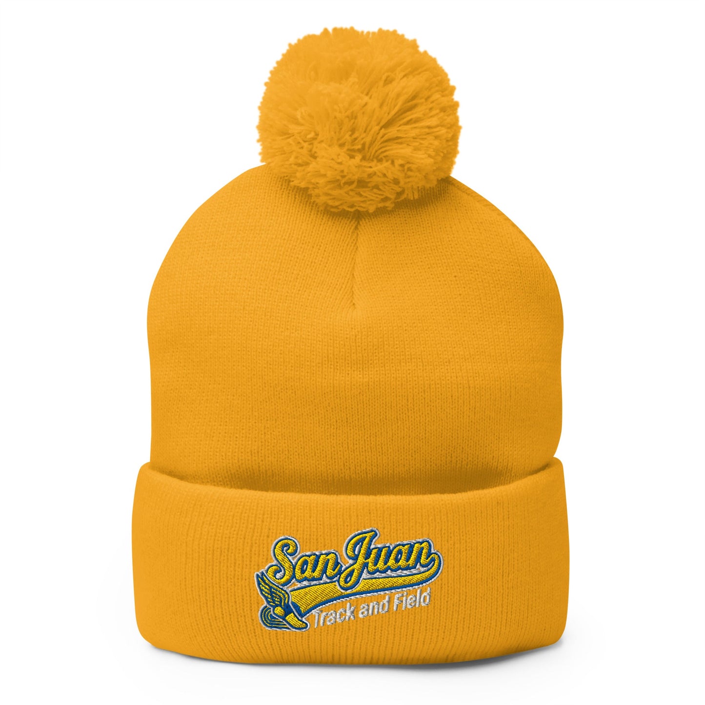 Pom - Pom Beanie | San Juan Track and Field | Script Logo