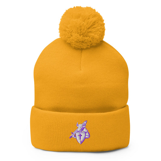 Pom - Pom Beanie | SLVB | Royale Crest Logo