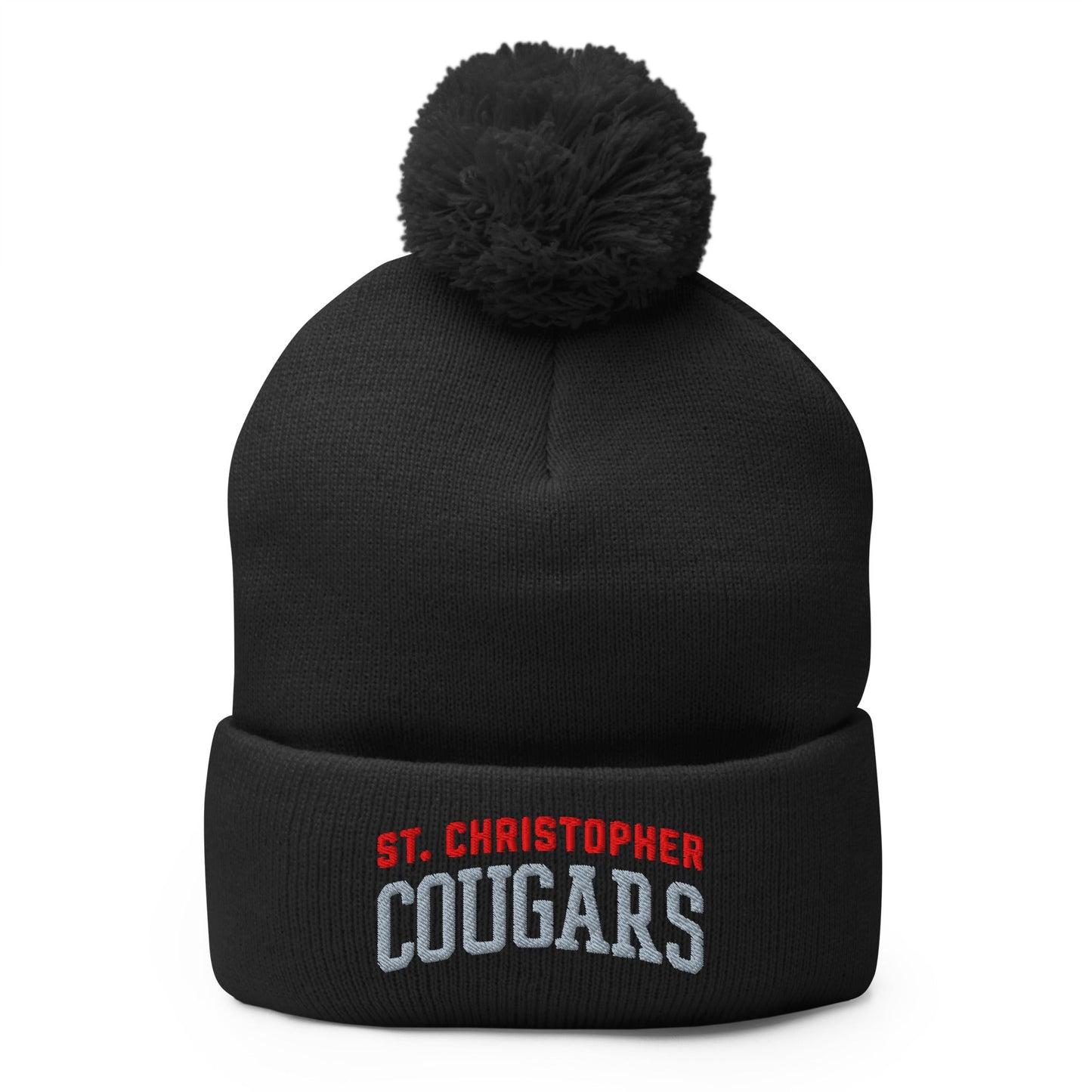 Pom - Pom Beanie | St. Christopher Cougars | Classic Logo