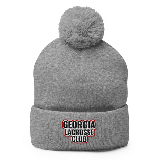 Pom - Pom Beanie | UGA Club Lacrosse | Shield Logo