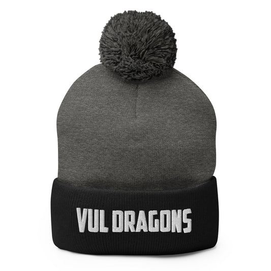 Pom - Pom Beanie | University Of Virginia Lynhberg | Dragon Crest Logo