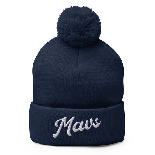 Pom - Pom Beanie | Upper Makefield Mavs Fastpitch | Script Logo