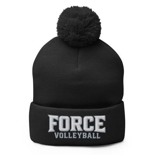Pom - Pom Beanie | West Central Force Volleyball | Grey Logo