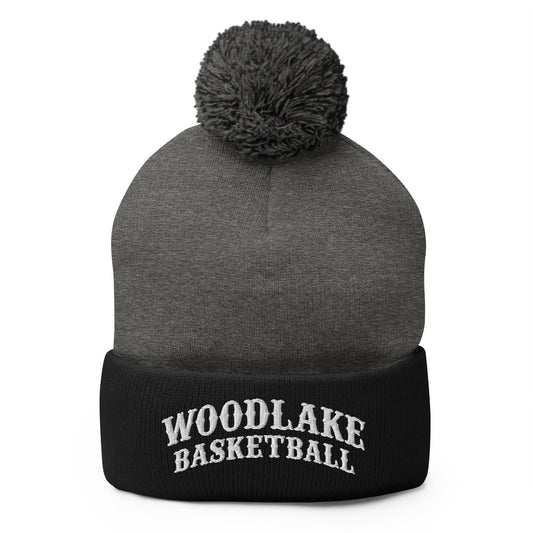 Pom-Pom Beanie | Woodlake Boys Basketball | Athletics Logo