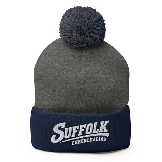 Pom-Pom Beanie | Suffolk University Cheerleading | Athletics Logo
