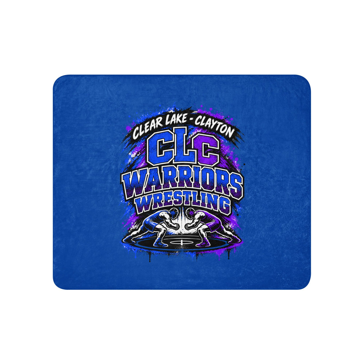 Sherpa Blanket | Clear Lake - Clayton Wrestling | Apex Logo
