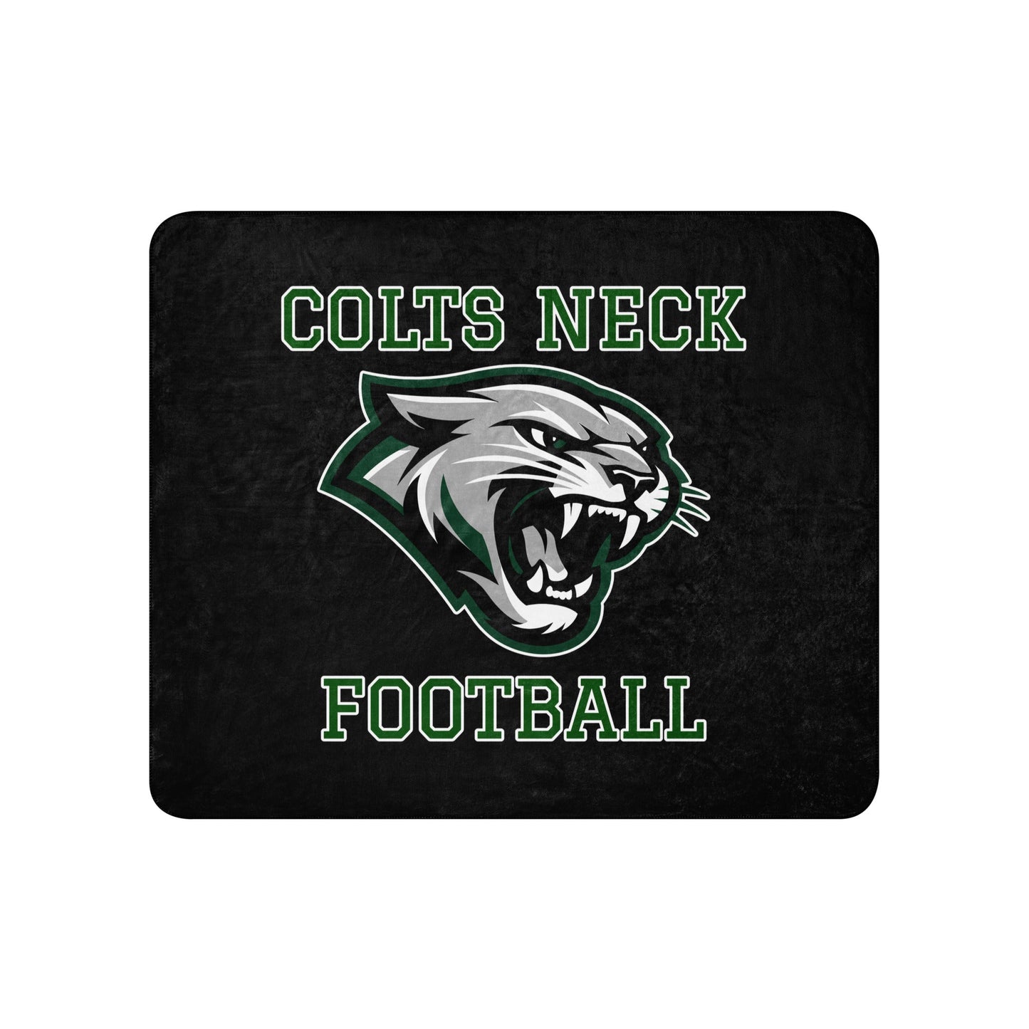 Sherpa Blanket | Colts Neck Cougars | Youth Tackle Football (AYF) | Green Predator Logo
