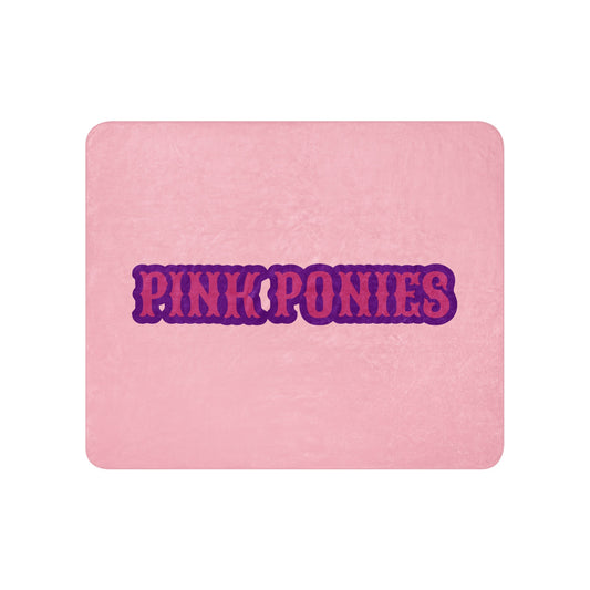 Sherpa Blanket | Pink Pony Athletic Club | Script Logo