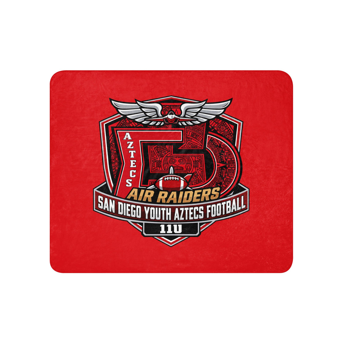 Sherpa Blanket | San Diego Youth Aztecs Football 11u Air Raiders | Shield Logo