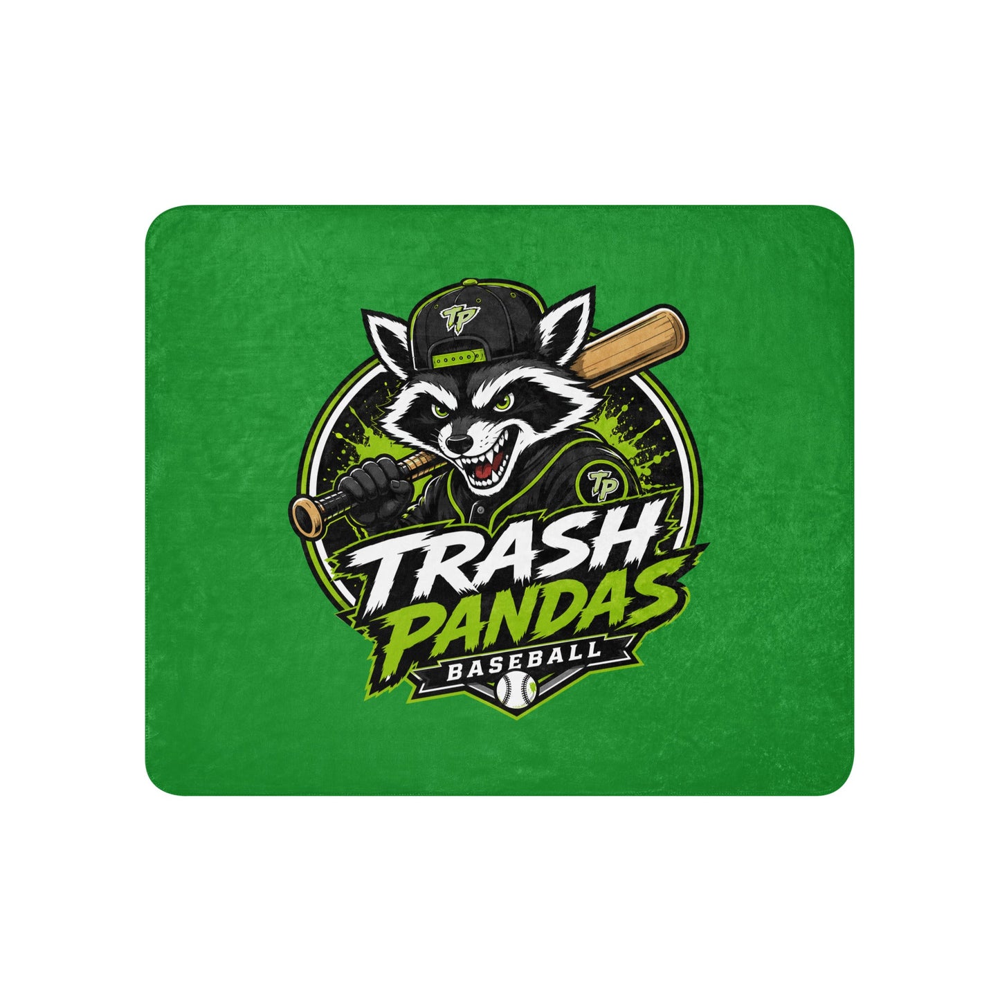 Sherpa Blanket | Trash Pandas Baseball Organization | Mascot Logo