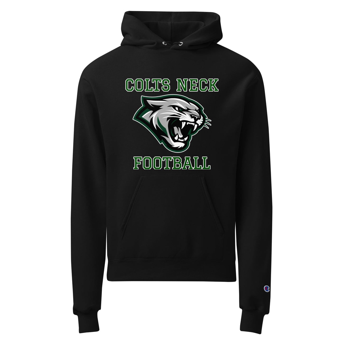 Signature | Champion Hoodie | Colts Neck Cougars | Youth Tackle Football (AYF) | Green Predator Logo