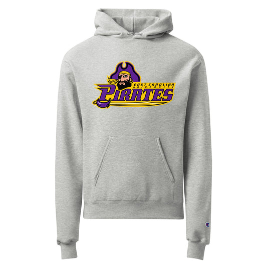 Signature | Champion Hoodie | ECU Club Womens Lacrosse | Pirate Emblem Logo