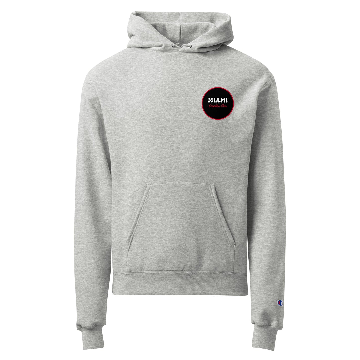 Signature | Champion Hoodie | Miami University Competitive Cheer Team | Badge Logo