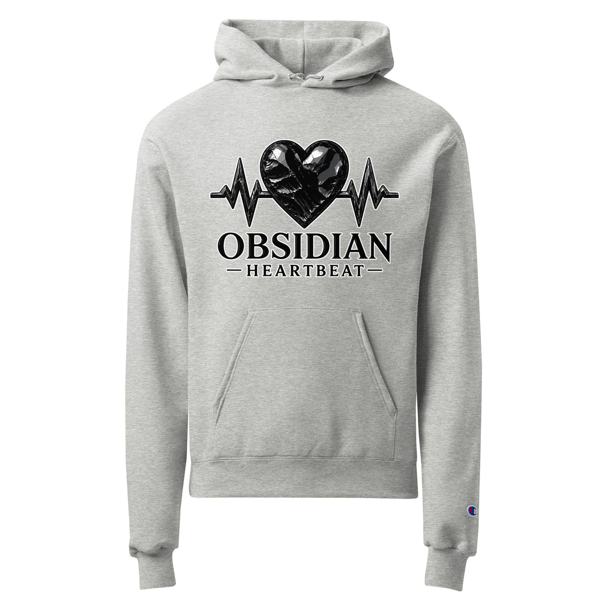 Signature | Champion Hoodie | Obsidian Heartbeat | Pulse Athletics Logo