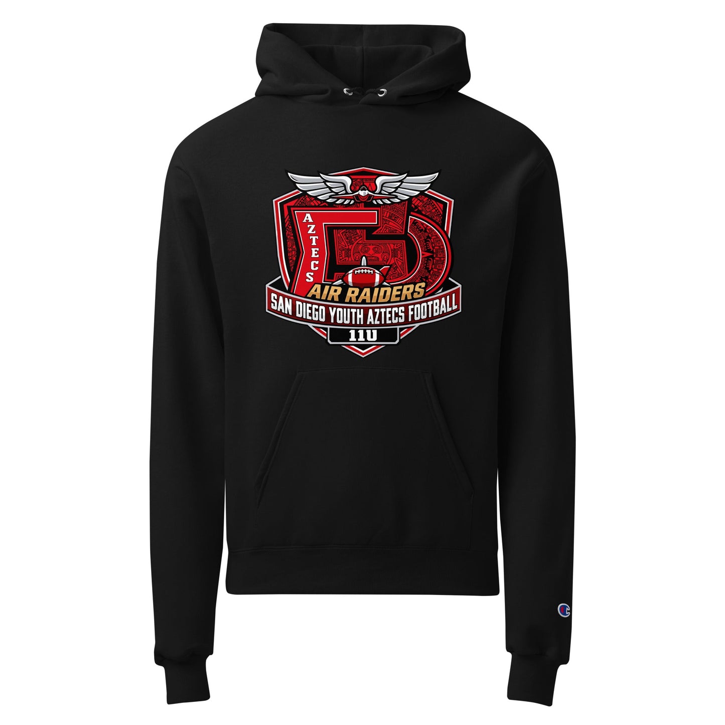 Signature | Champion Hoodie | San Diego Youth Aztecs Football 11u Air Raiders | Shield Logo