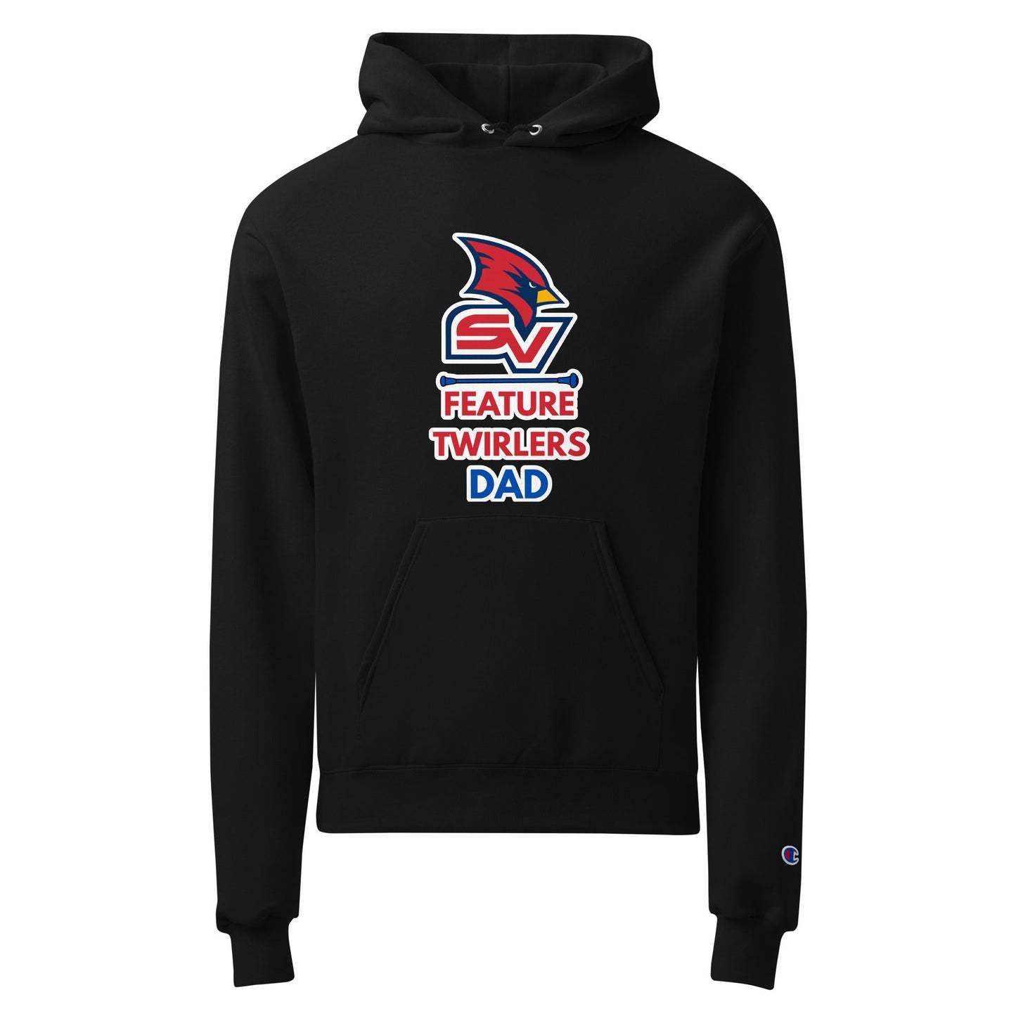 Signature | Champion Hoodie | SVSU Feature twirlers | Dad Logo
