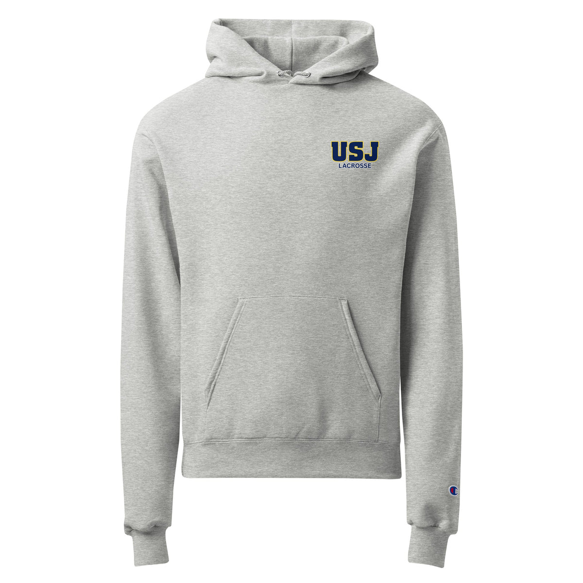 Signature | Champion Hoodie | USJ women’s lacrosse | USJ Emblem Logo