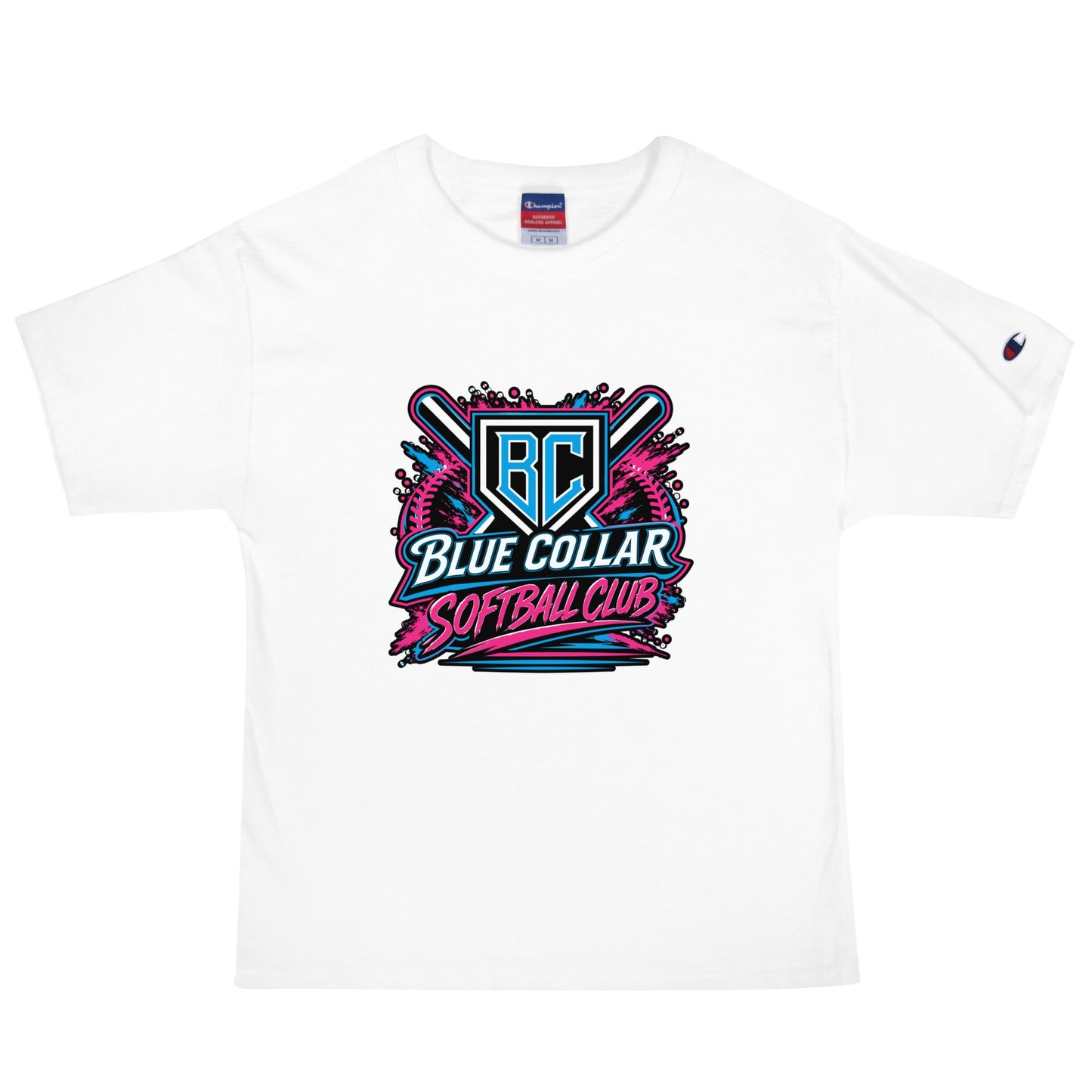 Signature | Champion T-Shirt | Blue Collar Softball 2034 | Athletics Logo