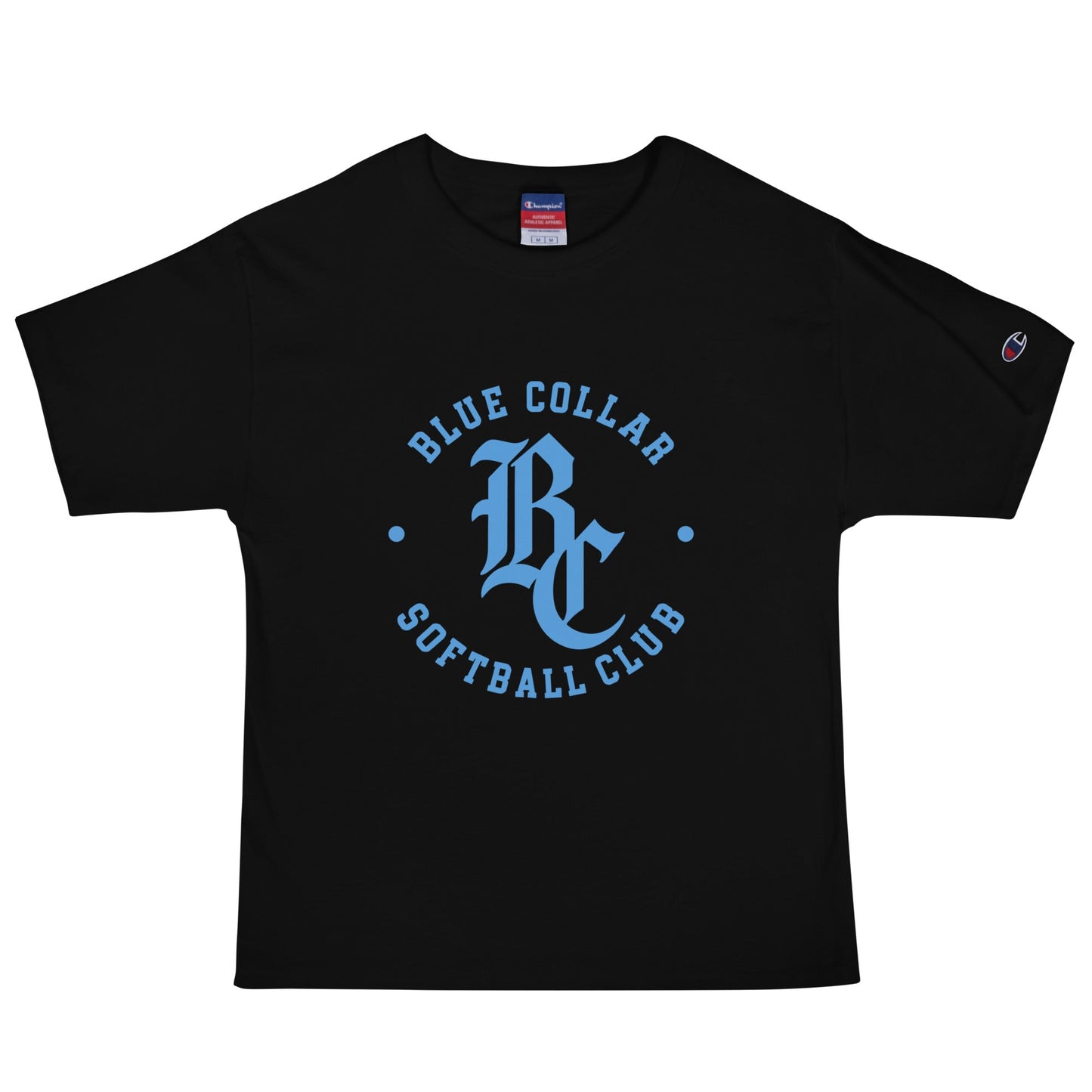 Signature | Champion T-Shirt | Blue Collar Softball 2034 | Varsity Logo