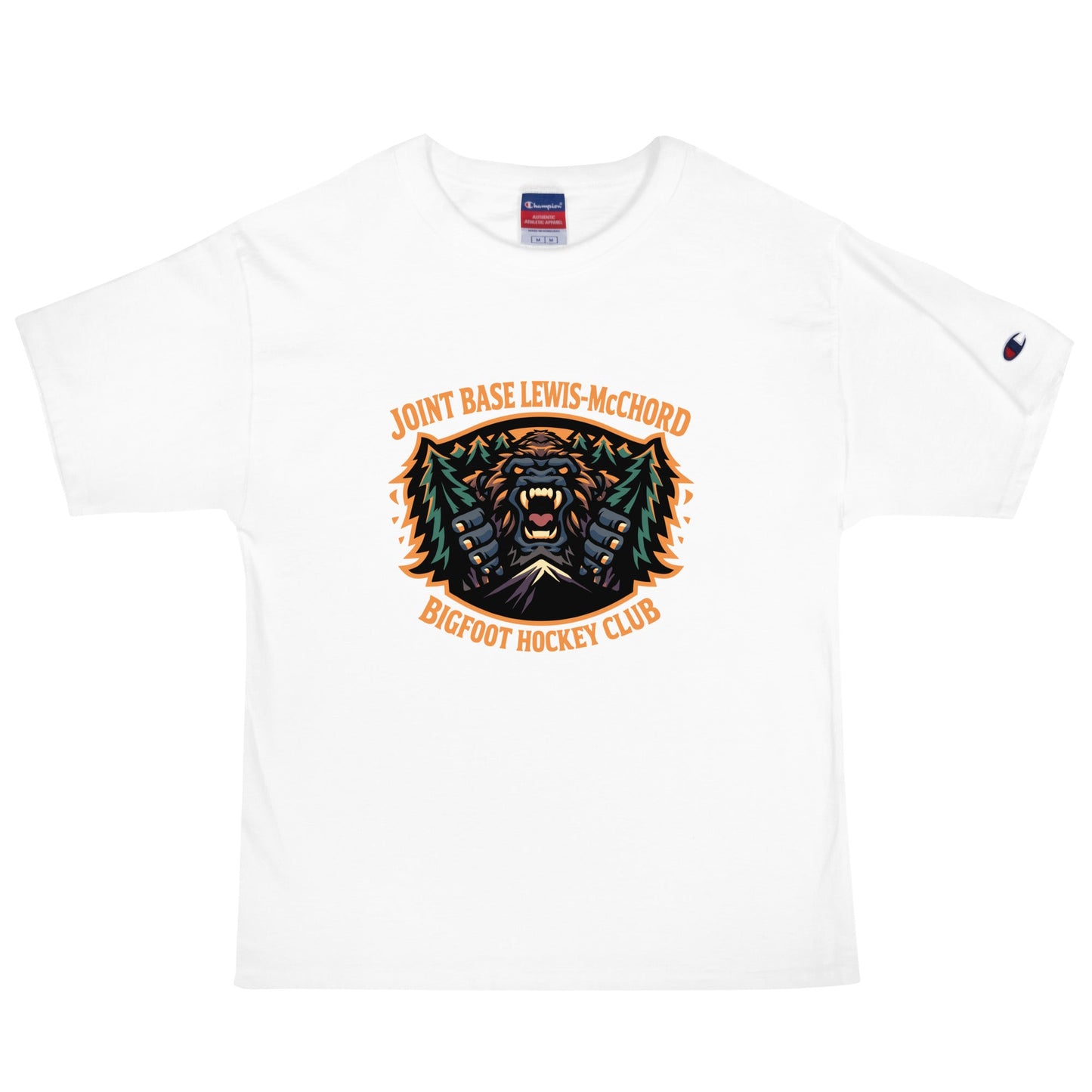Signature | Champion T-Shirt | JBLM Bigfoot Hockey Team | Mascot Logo