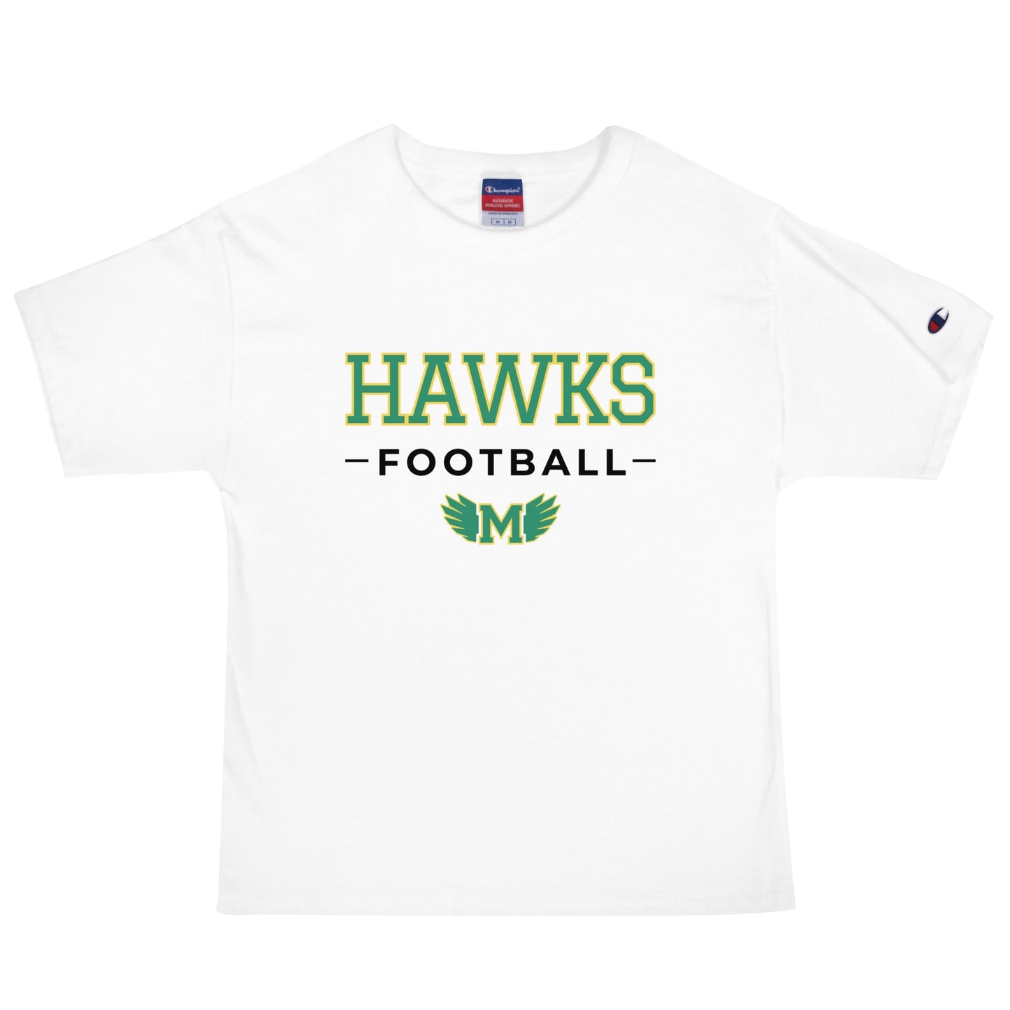 Signature | Champion T-Shirt | Lake Minneola Hawks Football | Mark Logo