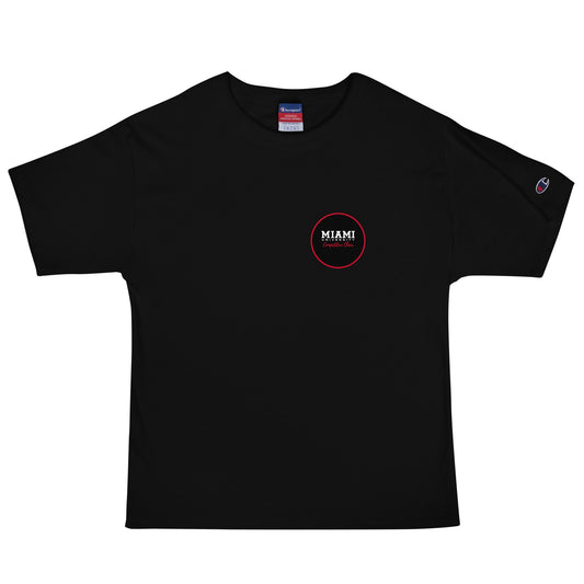 Signature | Champion T-Shirt | Miami University Competitive Cheer Team | Badge Logo
