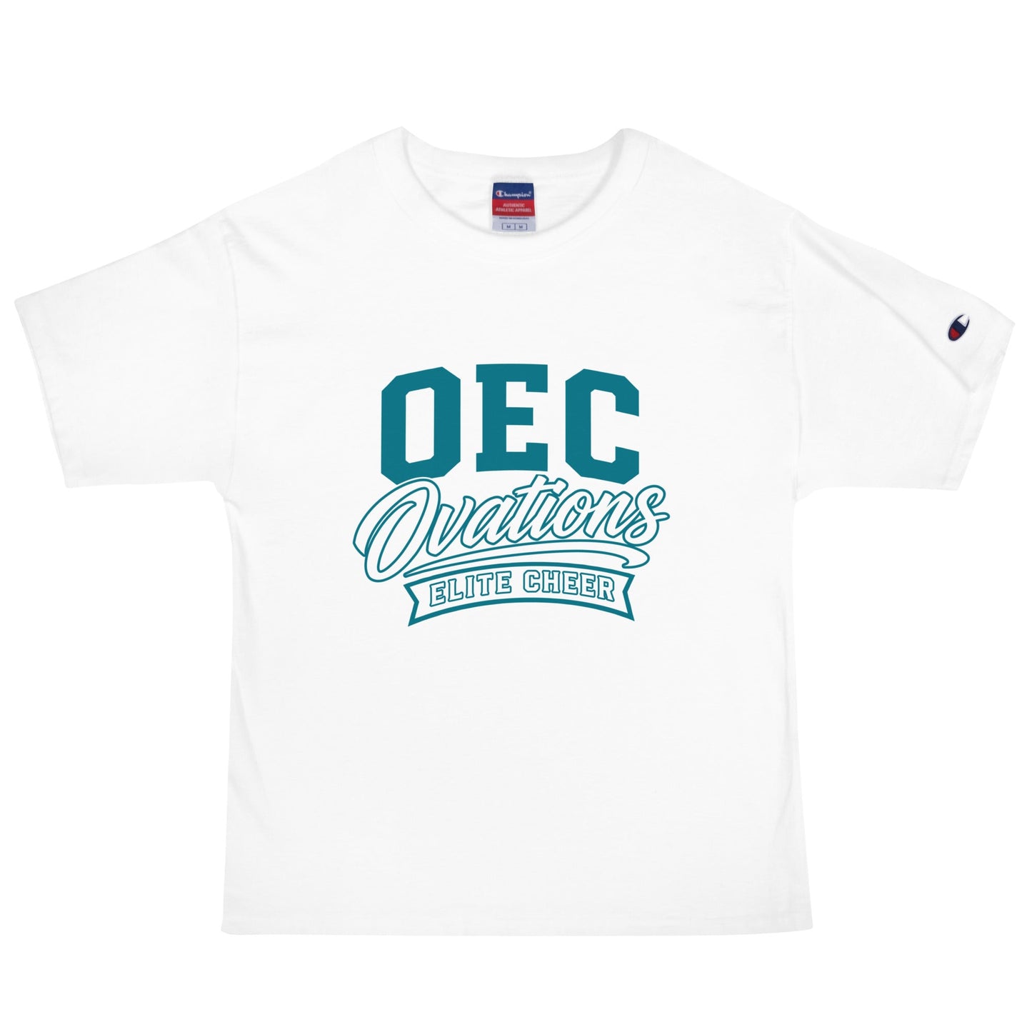 Signature | Champion T-Shirt | Ovations Elite Cheer | Emblem Logo