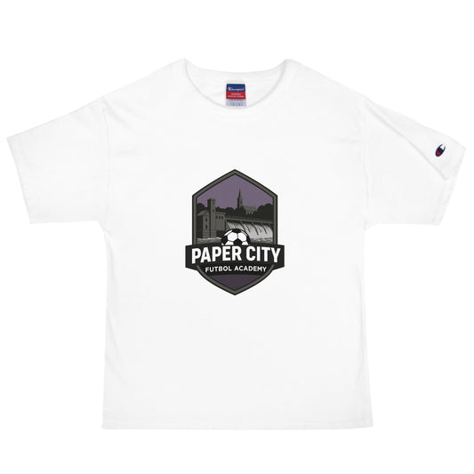 Signature | Champion T-Shirt | Paper City Futbol Academy | Vanguard Shield Logo