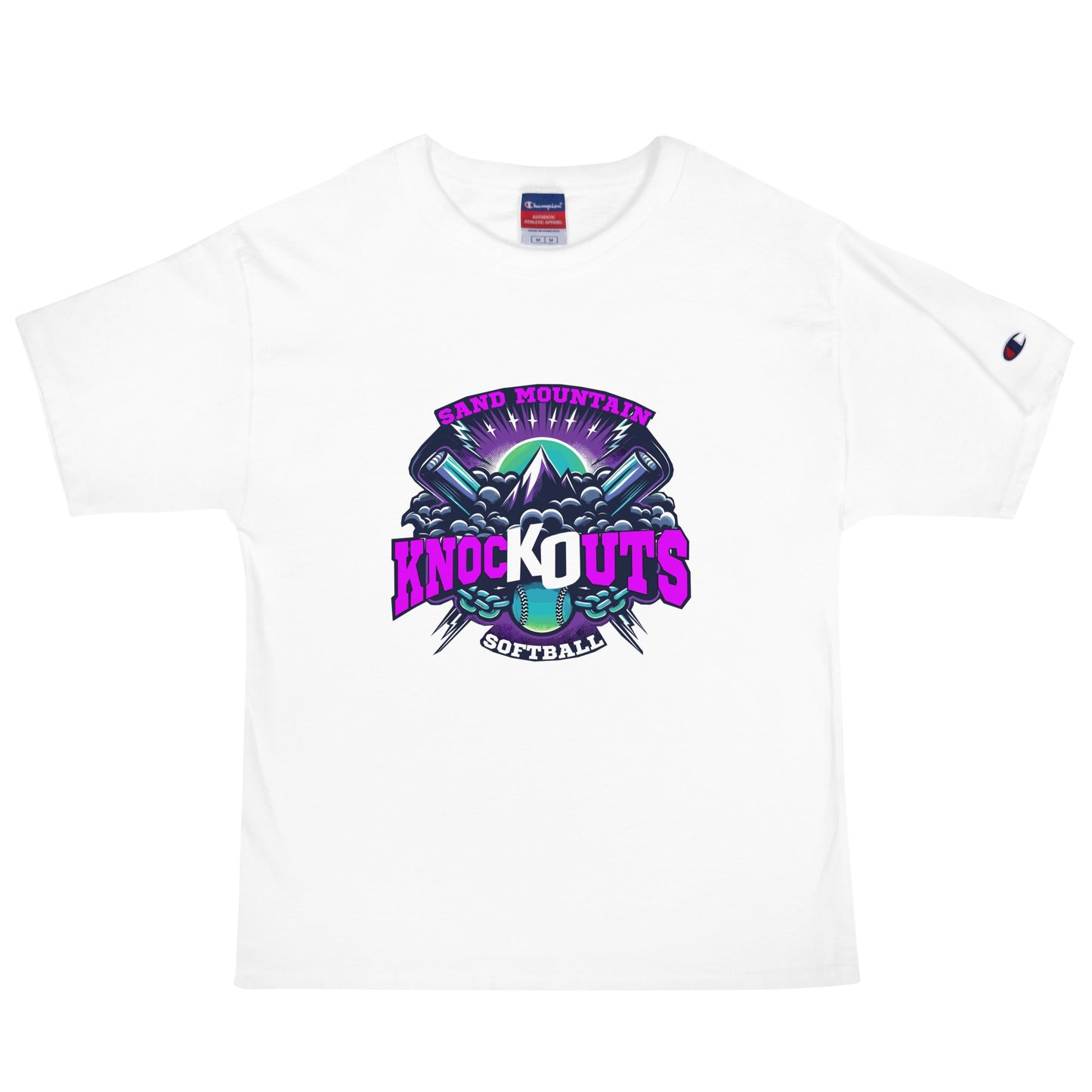 Signature | Champion T-Shirt | Sand Mountain Knockouts | Ball & Bat Logo