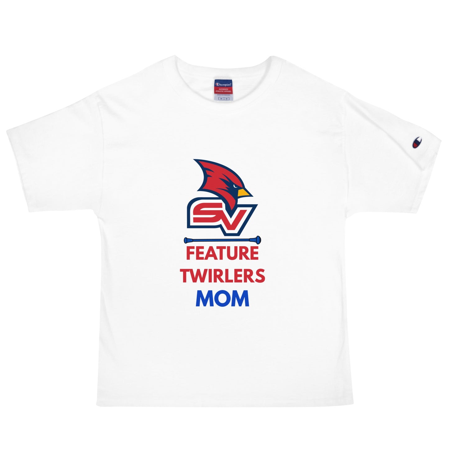 Signature | Champion T-Shirt | SVSU Feature twirlers | Mom Logo