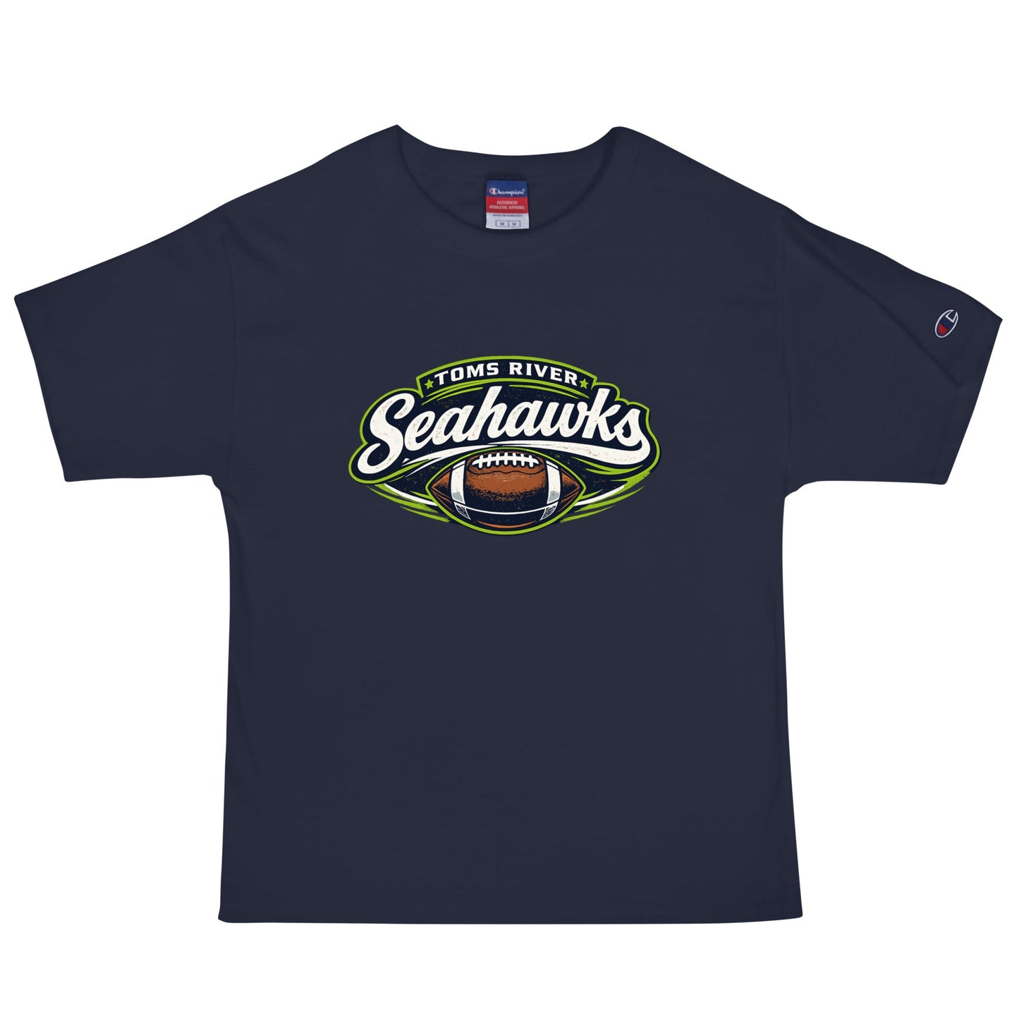 Signature | Champion T-Shirt | Toms River Seahawks | Football Emblem Logo