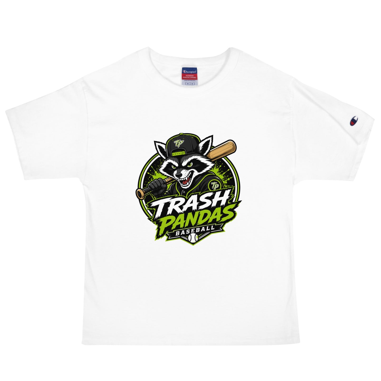Signature | Champion T-Shirt | Trash Pandas Baseball Organization | Mascot Logo
