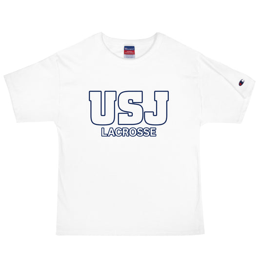 Signature | Champion T-Shirt | USJ women’s lacrosse | Modern Script Logo