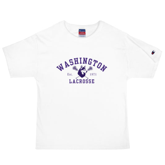Signature | Champion T-Shirt | UW Women's Club Lacrosse | Washington Lacrosse Logo
