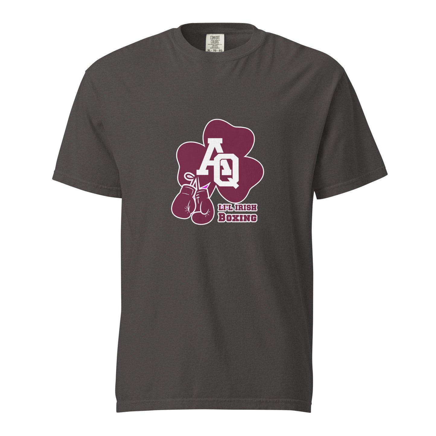 Signature | Comfort Colors T-Shirt | Aquinas Li’l Irish Boxing | AQ Shamrock Logo
