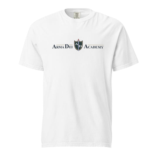 Signature | Comfort Colors T-Shirt | Arma Dei Academy | Text Shield Logo