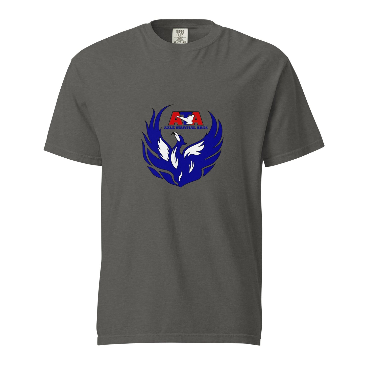 Signature | Comfort Colors T-Shirt | Azle Martial Arts | Blue Fire Crest Logo