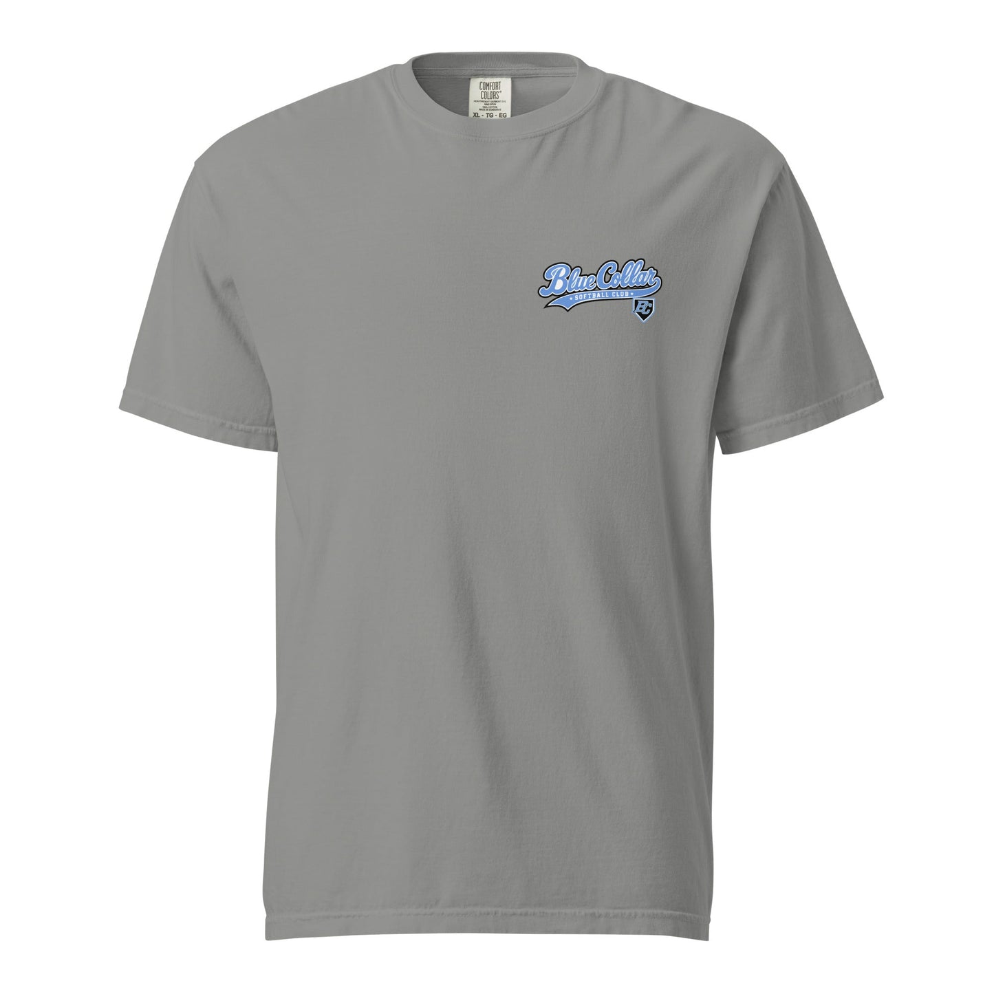 Signature | Comfort Colors T-Shirt | Blue Collar Softball 2034 | Ironclad Logo
