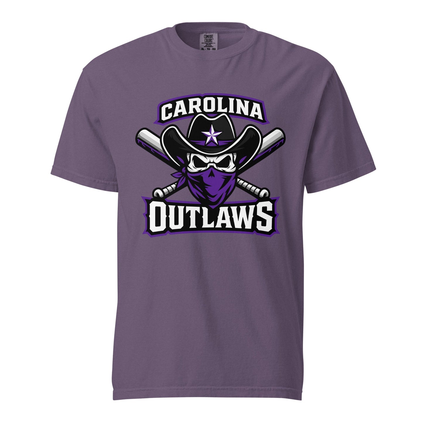 Signature | Comfort Colors T-Shirt | Carolina Outlaws Baseball | Crest Logo